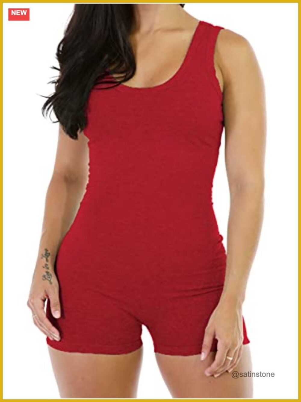 Women One Piece Short Catsuit Bodycon Tank Jumpsuit Romper